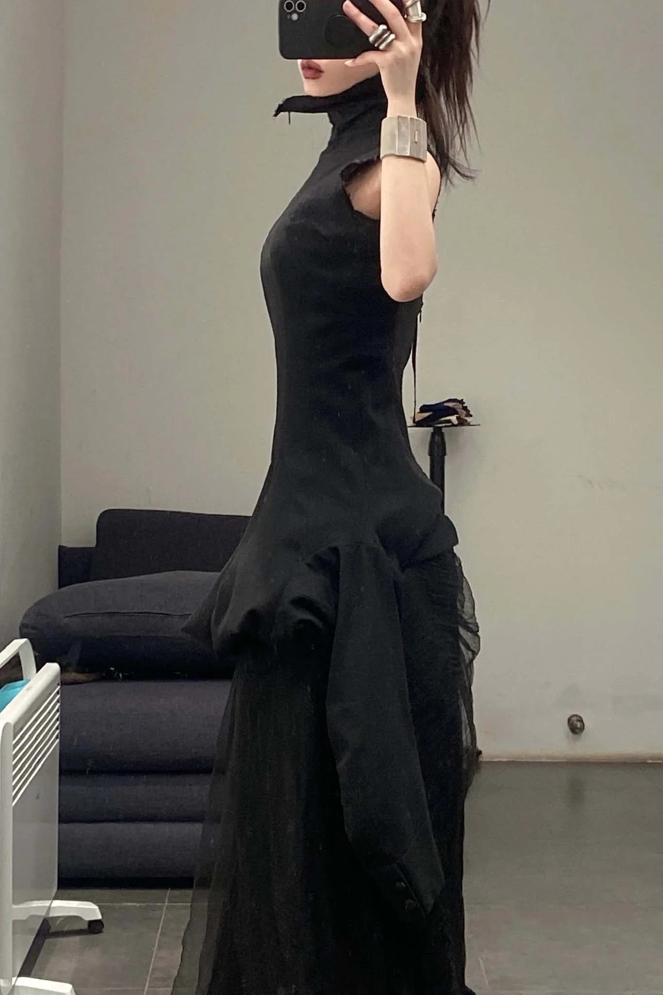 MARC LE BIHAN (extra-length lace skirt tight dress) MLB-21955-HEI - Image 18