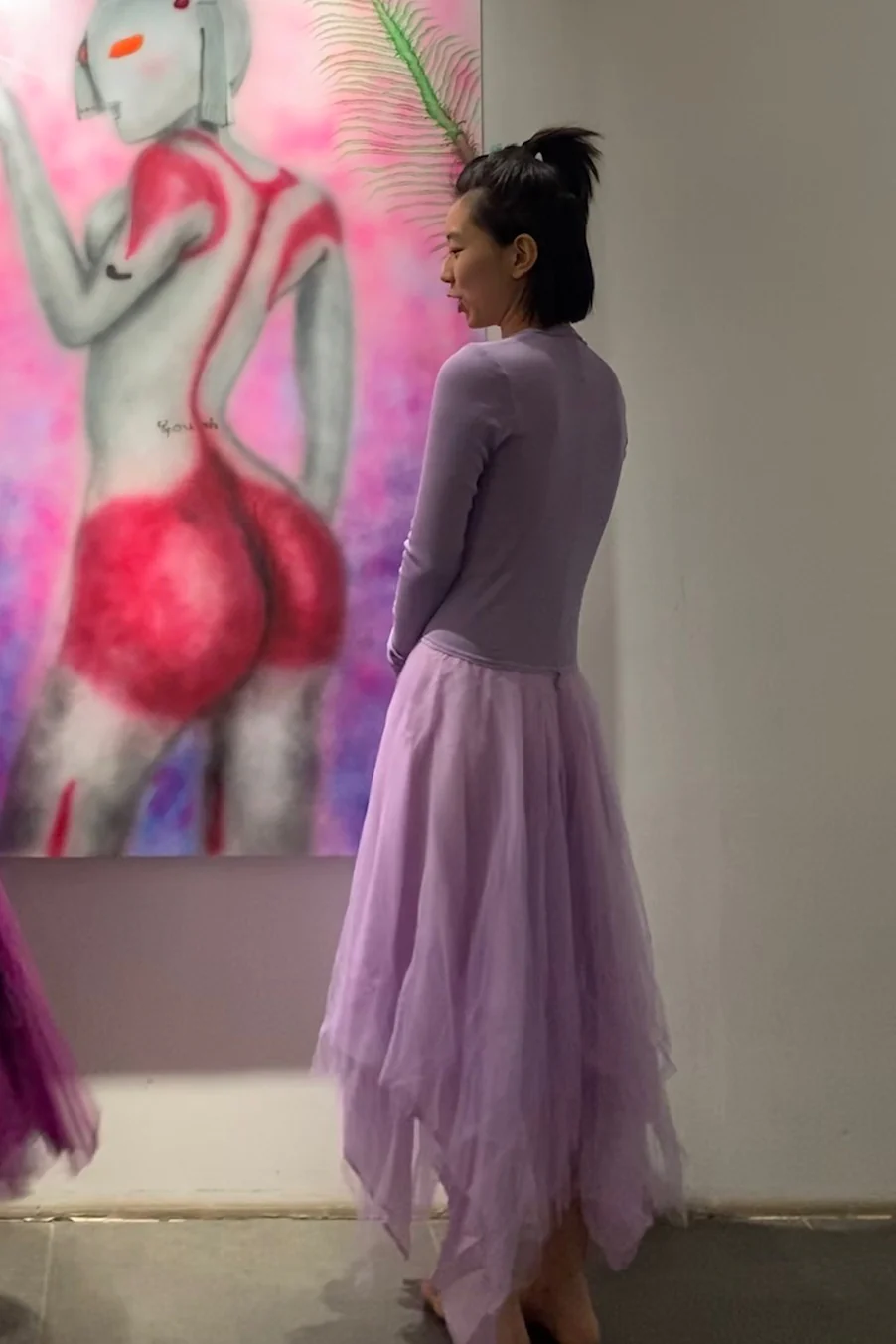 Marc Le Bihan Fake Two-piece Dress Series Three-layer Gauze Silk Skin-friendly Hand-made Plant Dyeing Daily MLB-2832-ZDX Lilac - Image 10