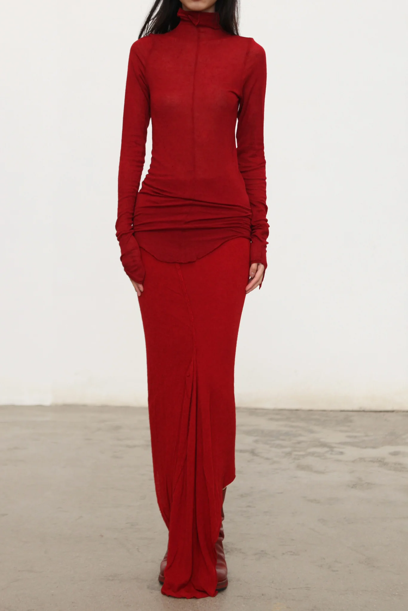 Marc Le Bihan Fall/Winter 2025 High-Neck Center T-Shirt 2855 (France) MLB-2855-GUN - Image 2