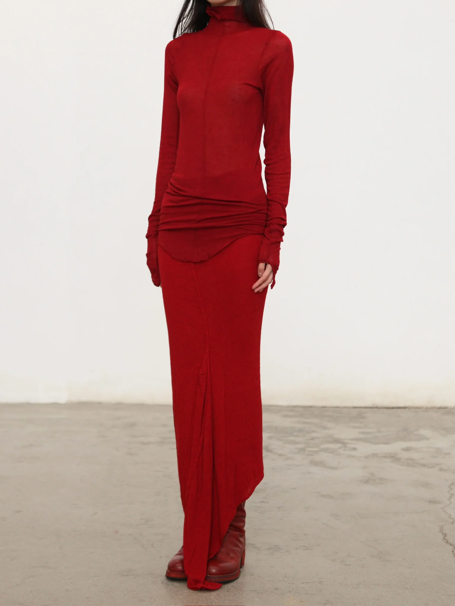 Marc Le Bihan Fall/Winter 2025 High-Neck Center T-Shirt 2855 (France) MLB-2855-GUN - Image 3