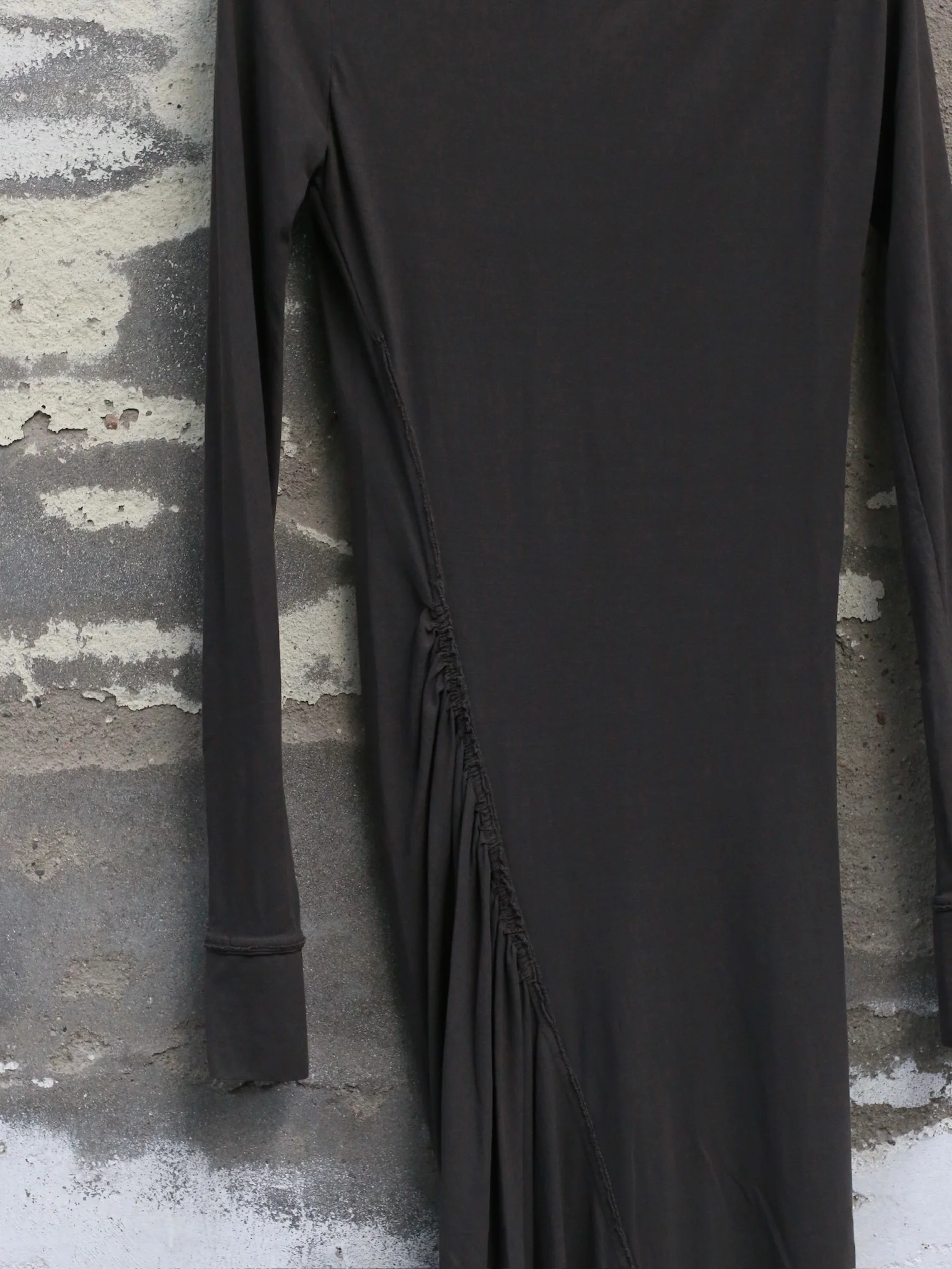 Marc Le Bihan Fall/Winter 2025 Long Lightweight Cotton Four-Seam Dress/T-Shirt 2873 MLB-2873-GRIS FONCE - Image 5
