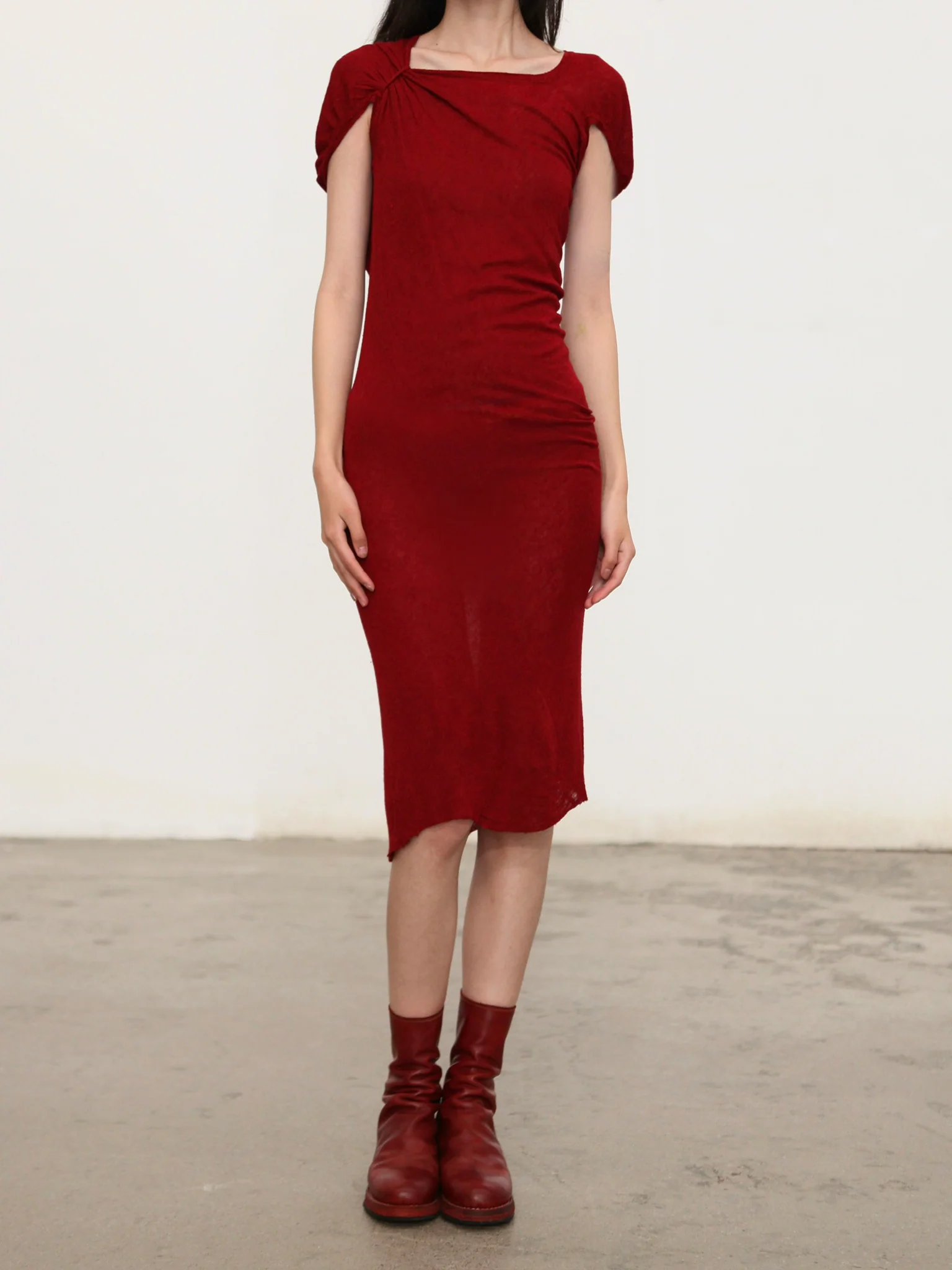 Marc Le Bihan Fall/Winter 2025 Short Off-Shoulder Dress MLB-2866-GUN - Image 3