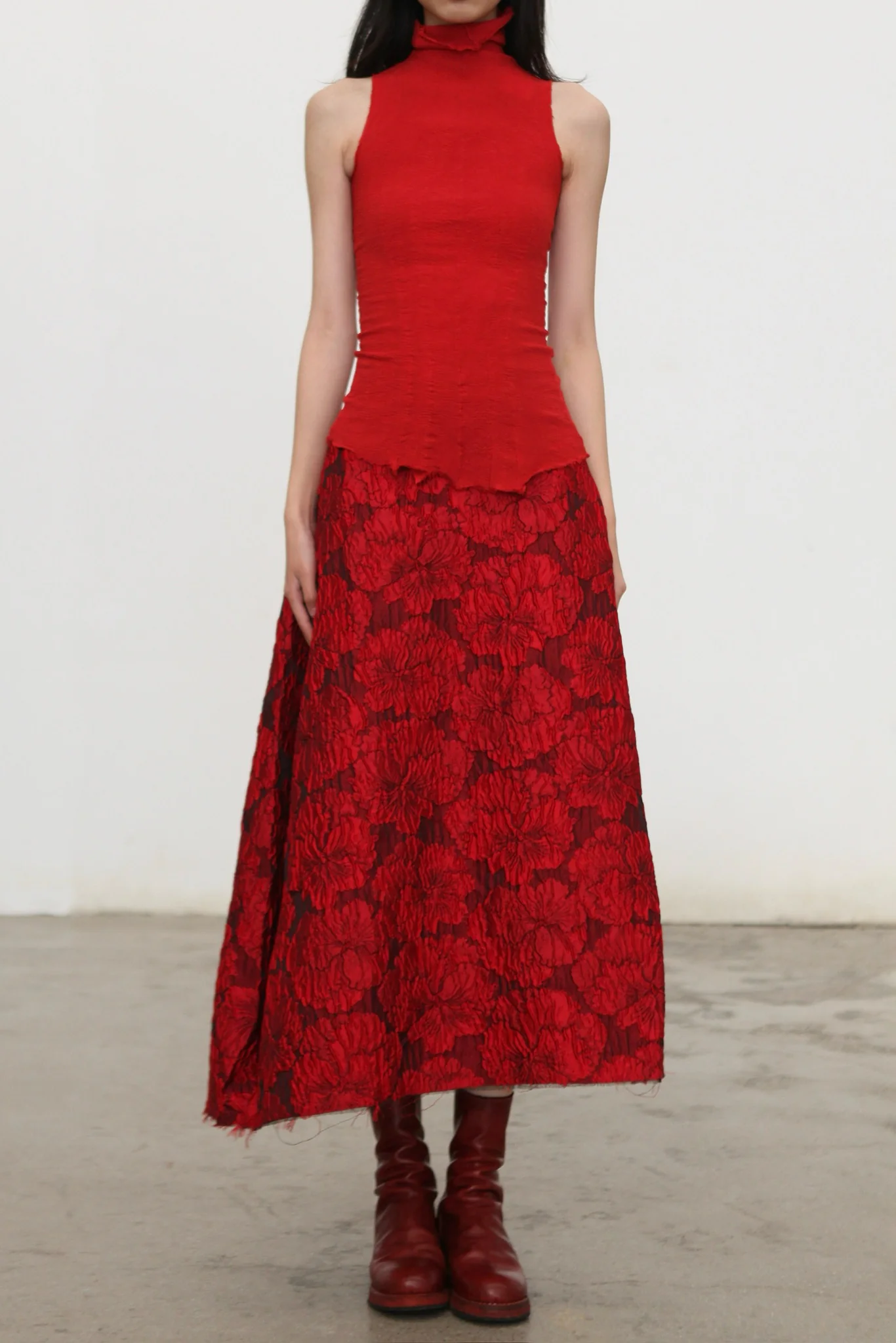Marc Le Bihan Fall/Winter 2025 Sleeveless High-Neck Stretch Shapewear Vest MLB-26906-POPPY - Image 2