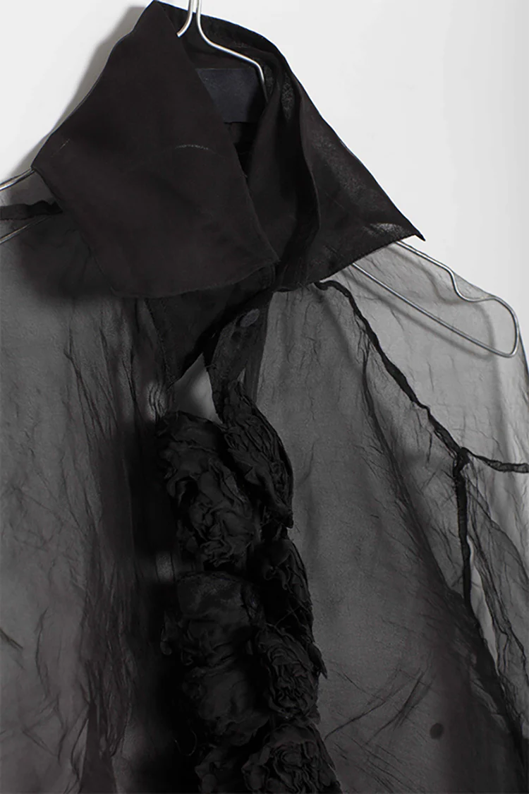 MARC LE BIHAN (floral shirt gauze) black 26402-E21 - Image 2