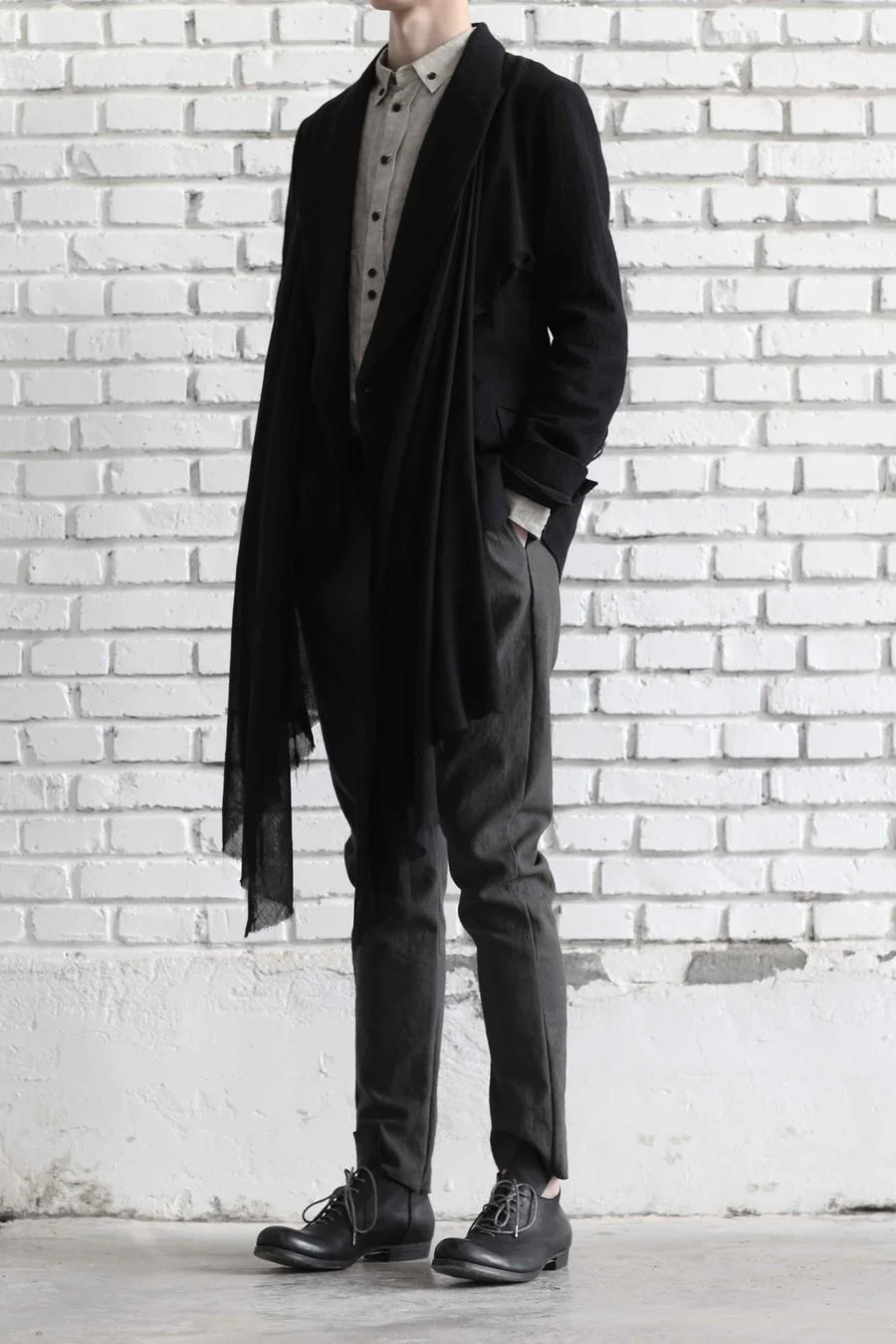 Marc Le Bihan Wool Blazer Flowing Silk 1320 Black - Image 4