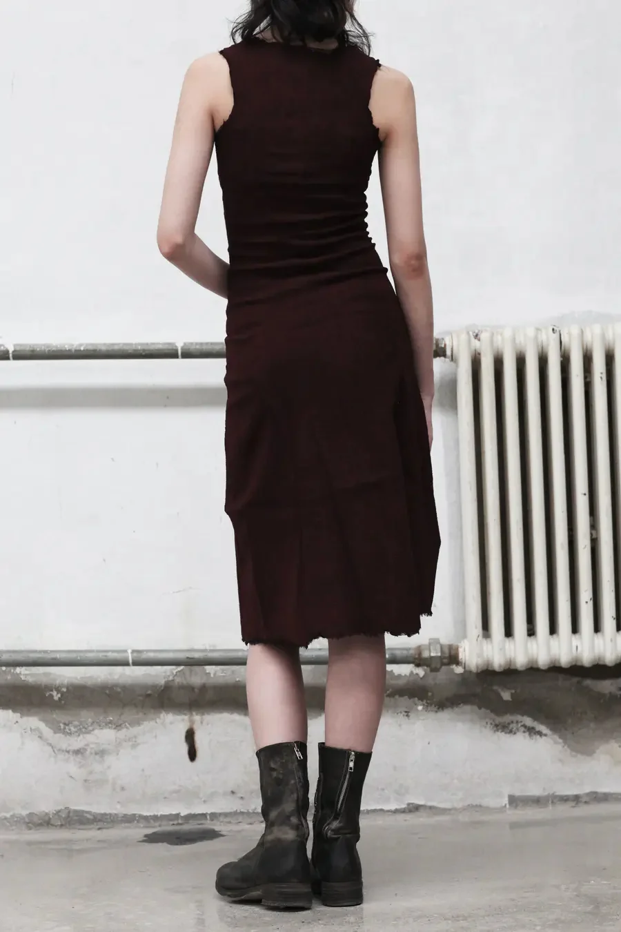 Marc Le Bihan Grape Red Vest Dress 21920 - Image 4
