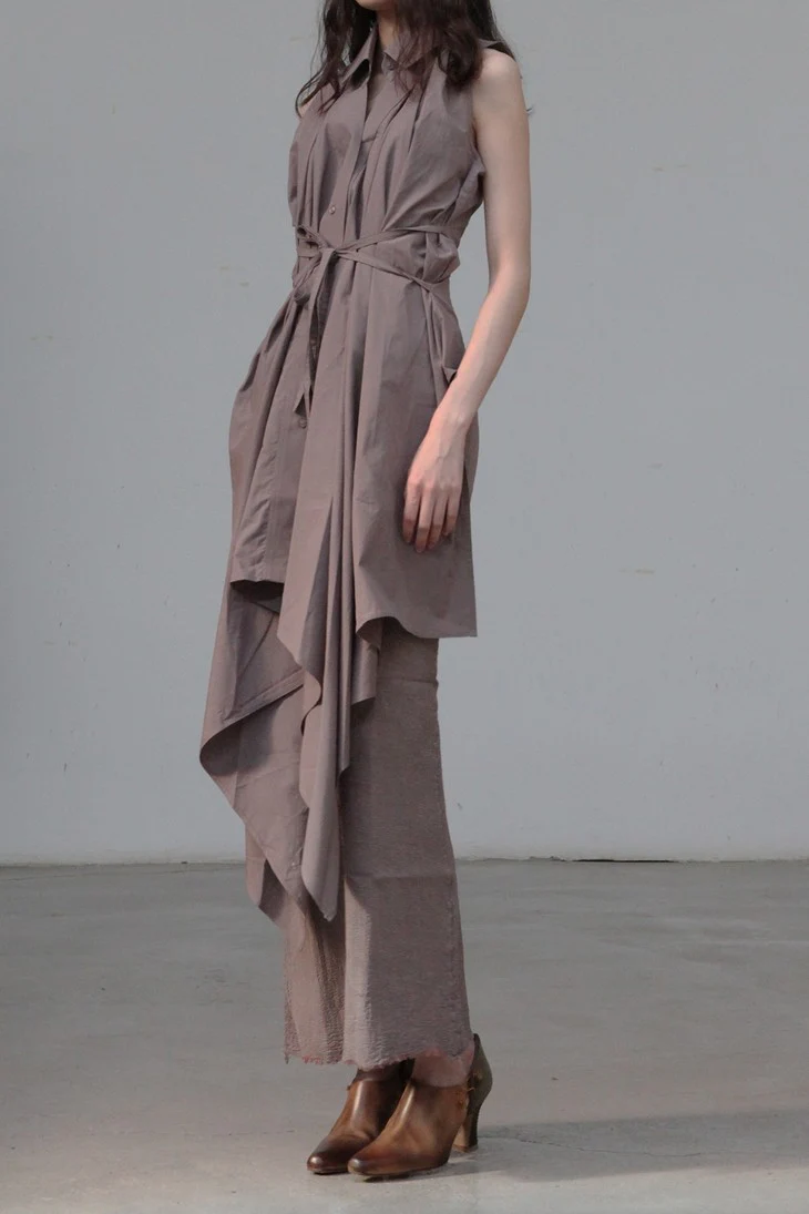 marc le bihan irregular shirt 2621 GRANIT - Image 2