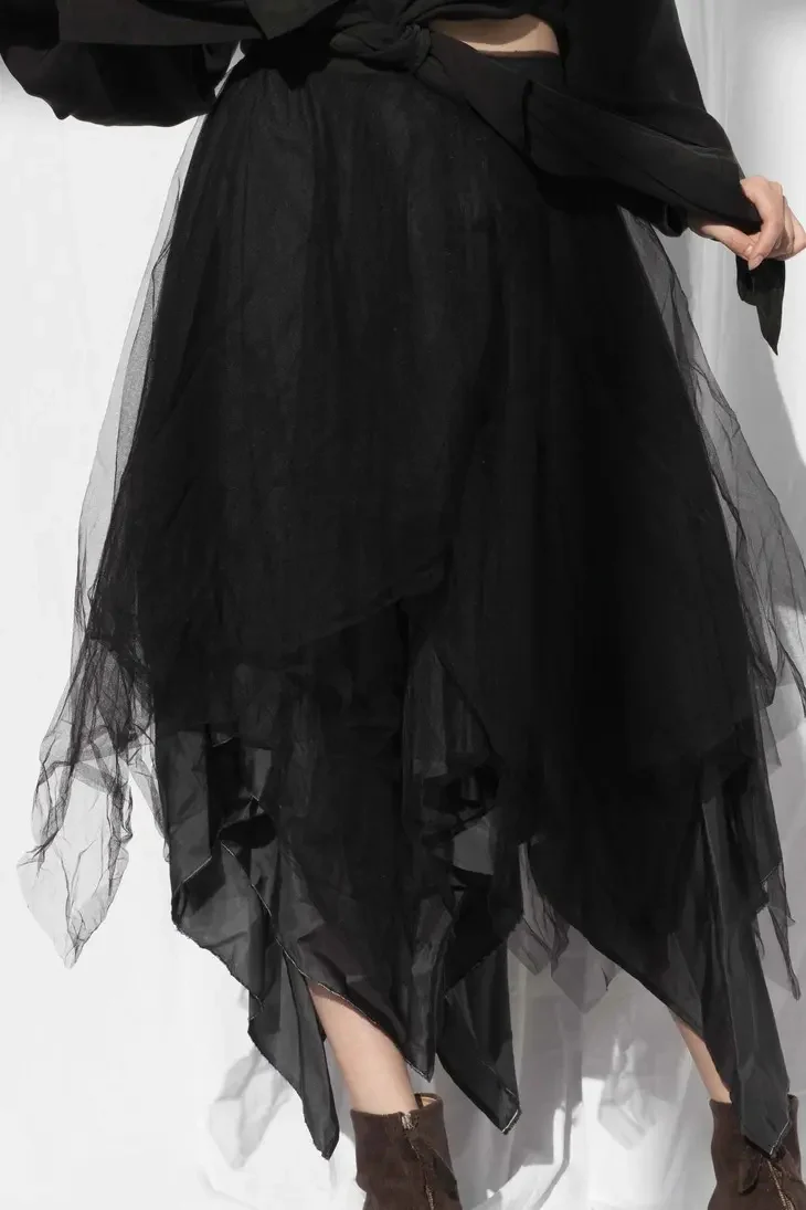 Marc Le Bihan 2590 Collection of Triple Tulle Silk Skirts Handmade in France MLB-2590-HEI Black - Image 19