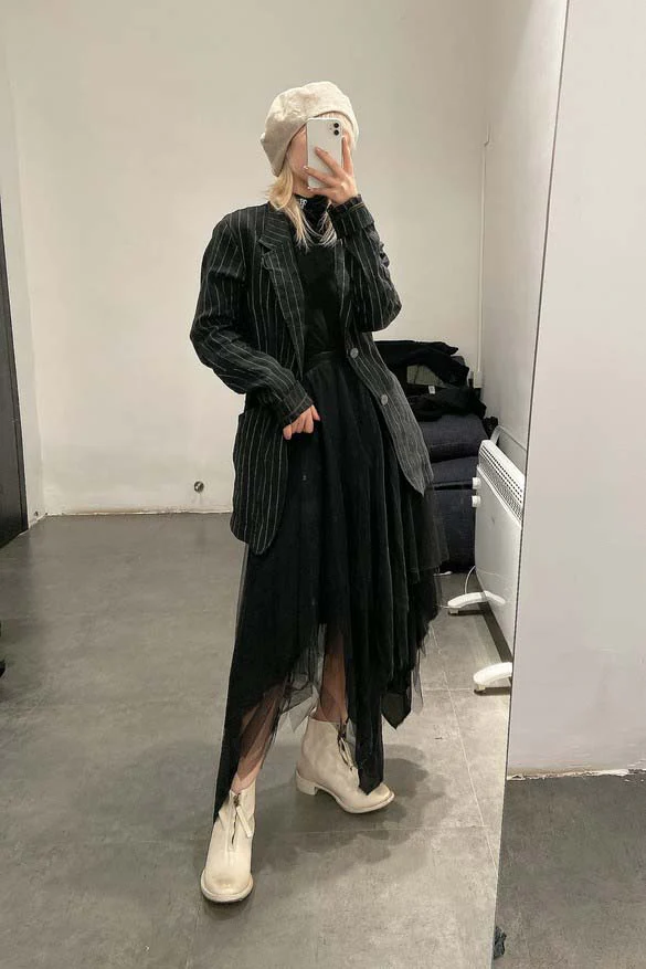 Marc Le Bihan 2590 Collection of Triple Tulle Silk Skirts Handmade in France MLB-2590-HEI Black - Image 24
