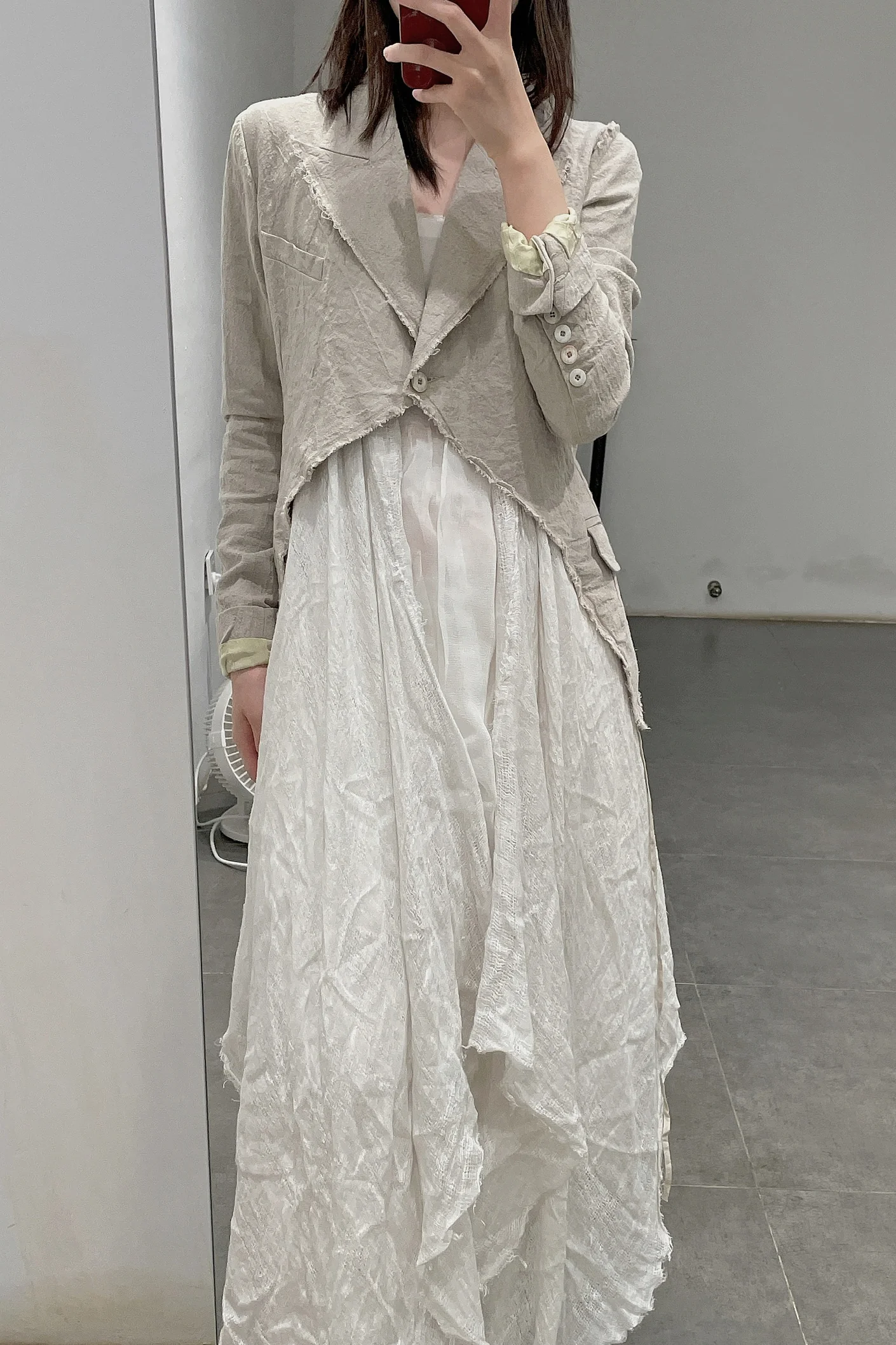 marc le bihan jacket skirt 2220-E21 NATUREL - Image 7