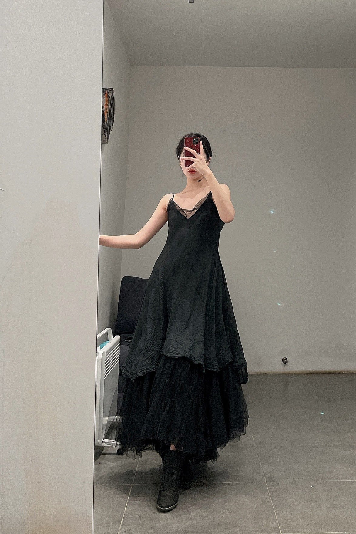 Marc Le Bihan Knitted Frill Tulle Dress Collection Two-layer Tulle French Handmade MLB-2104-HEI Black 2104 - Image 12
