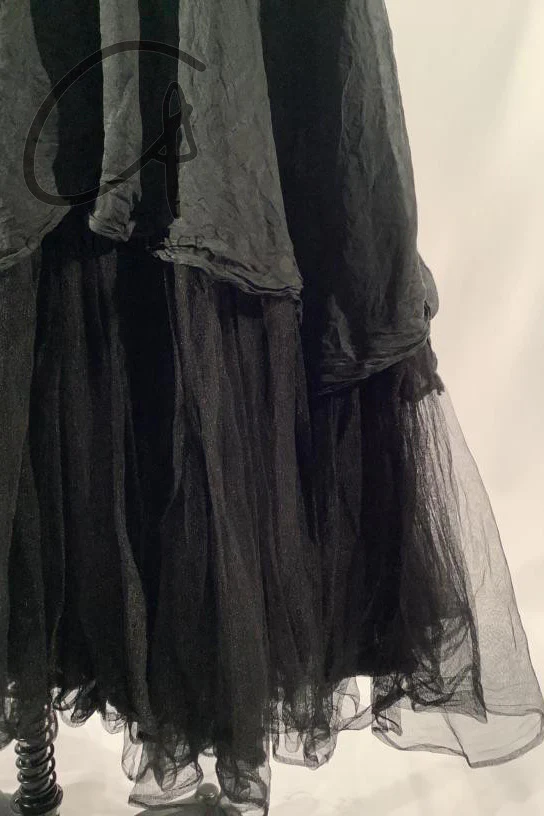 Marc Le Bihan Knitted Frill Tulle Dress Collection Two-layer Tulle French Handmade MLB-2104-HEI Black 2104 - Image 2