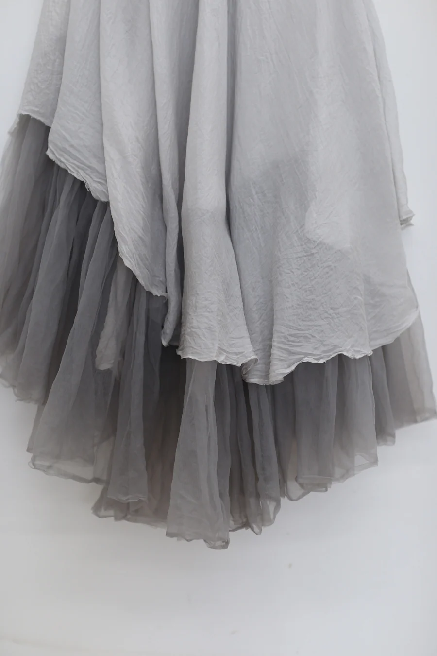 Marc Le Bihan Knitted Frill Tulle Dress Collection Two-layer Tulle French Handmade MLB-2104-QIANHE PEARL GREY Pearl Grey 2104 - Image 10
