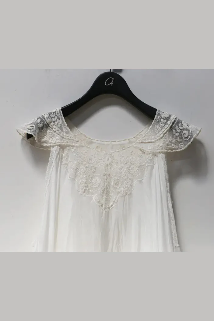 marc le bihan lace double layer dress 2191 WHITE white - Image 8