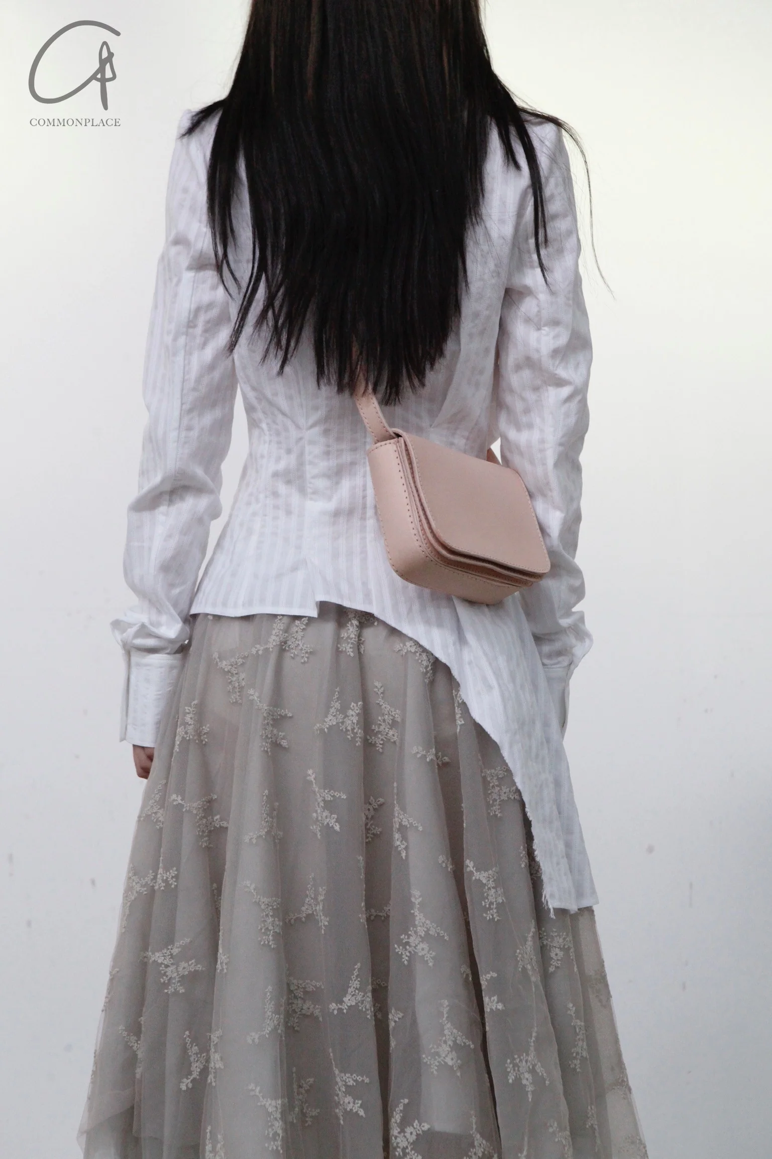 Marc Le Bihan lace embroidered skirt 2596 series plant dyeing France MLB-2596-ZZHUI PEARL GREY pearl gray lace embroidery - Image 18