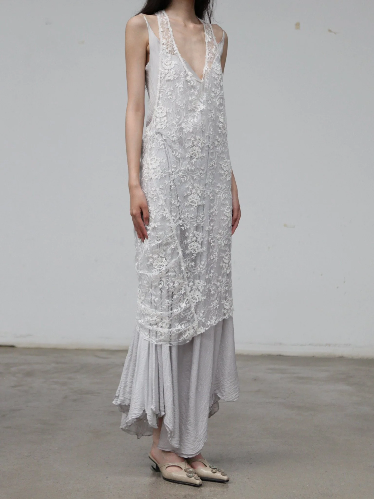 Marc Le Bihan Lace Vest Dress 2812 (France) MLB-2812-WHITE - Image 3