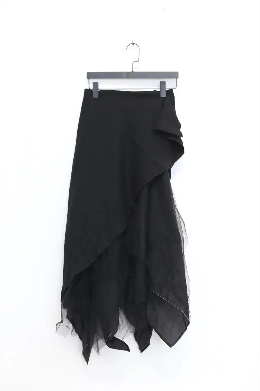 Marc Le Bihan Layered Irregular Skirt 2597 H21 Black - Image 7