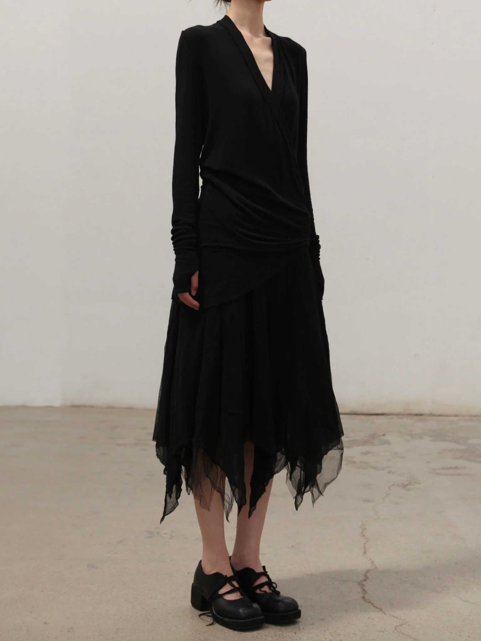 Marc Le Bihan Layered Skirt 2530 France Handmade MLB-2530-HEI Black - Image 7