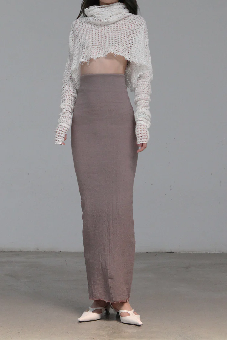 marc le bihan linen crop top 2860-E21 WHITE white - Image 5