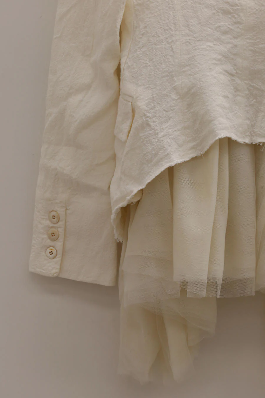 marc le bihan linen frill top 2224-E21 OFF WHITE - Image 10