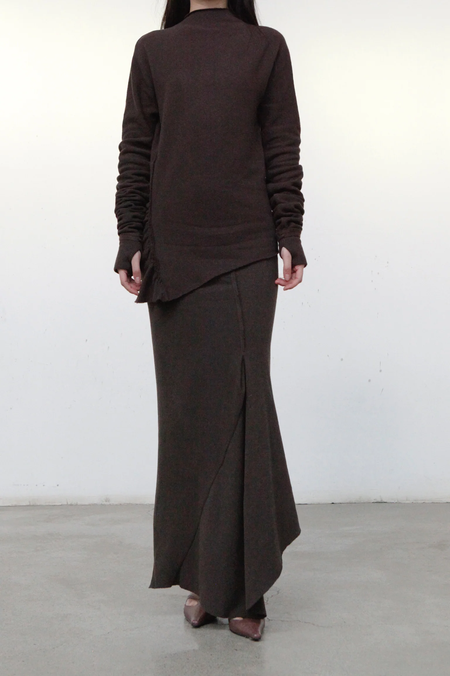 Marc le bihan long net eye skirt 2752 Terre - Image 11