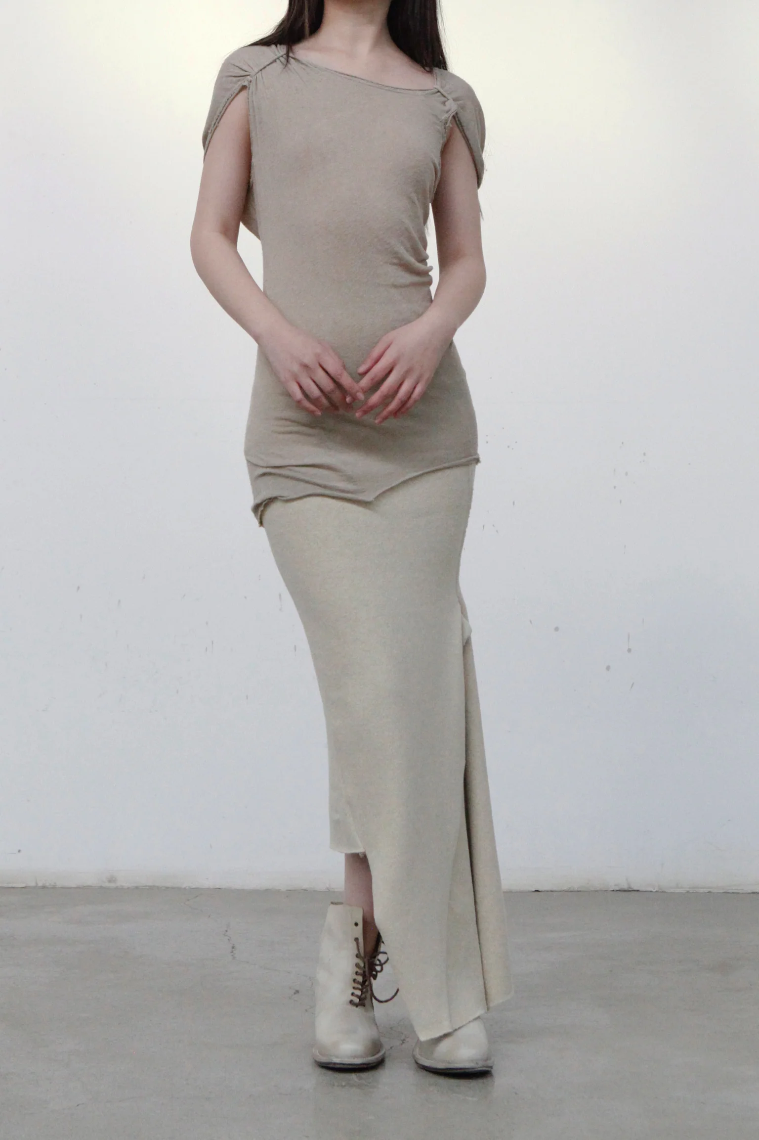 Marc le bihan long net eye skirt 2752 tilleul - Image 6