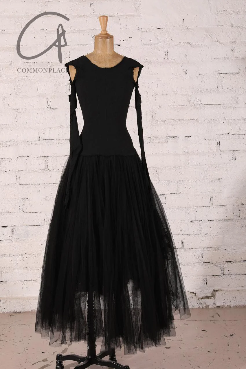 marc le bihan off shoulder long sleeve dress 21973 E23 black - Image 8