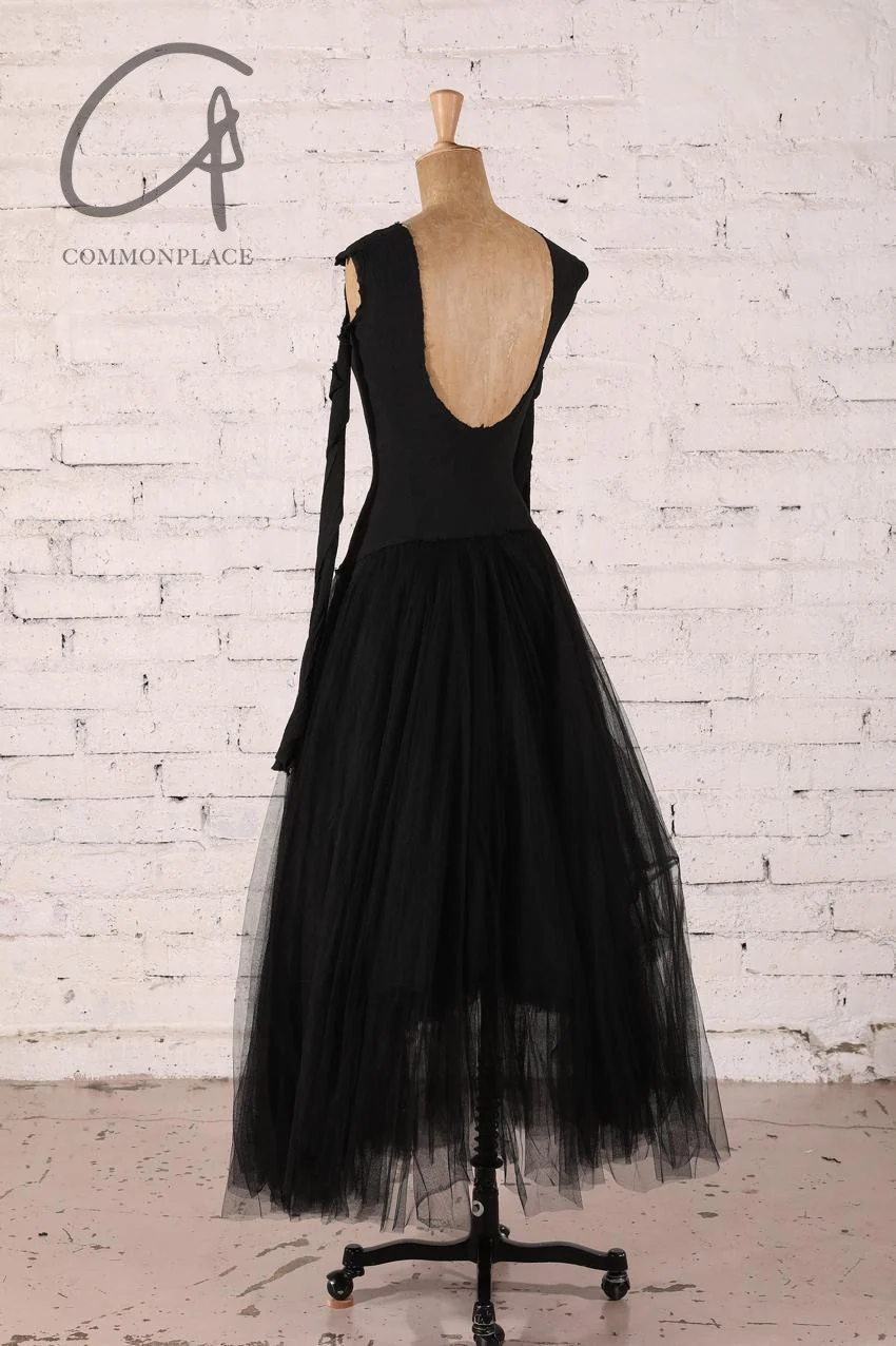 marc le bihan off shoulder long sleeve dress 21973 E23 black - Image 9