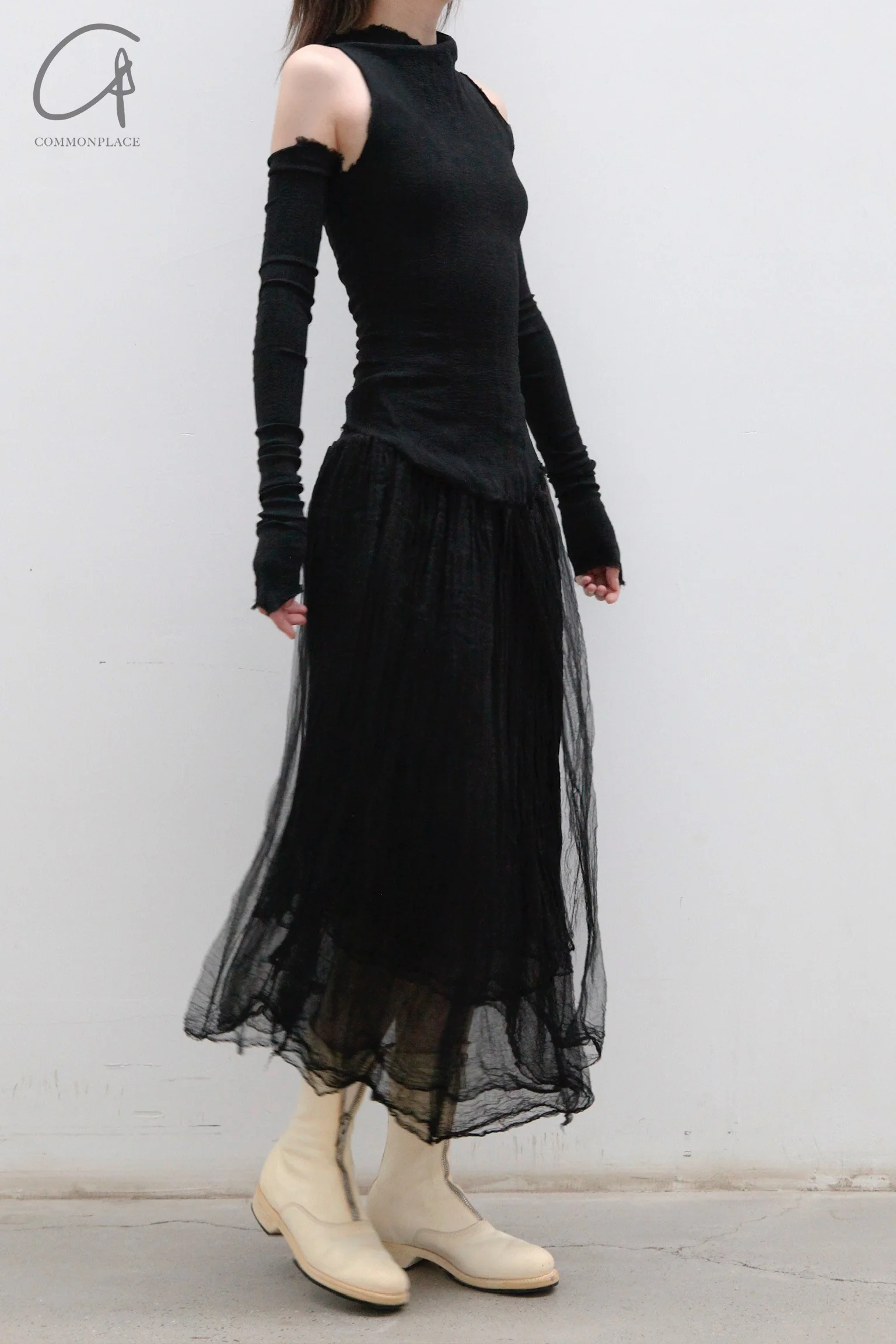 marc le bihan off shoulder long sleeve top 26958 E23 black - Image 3