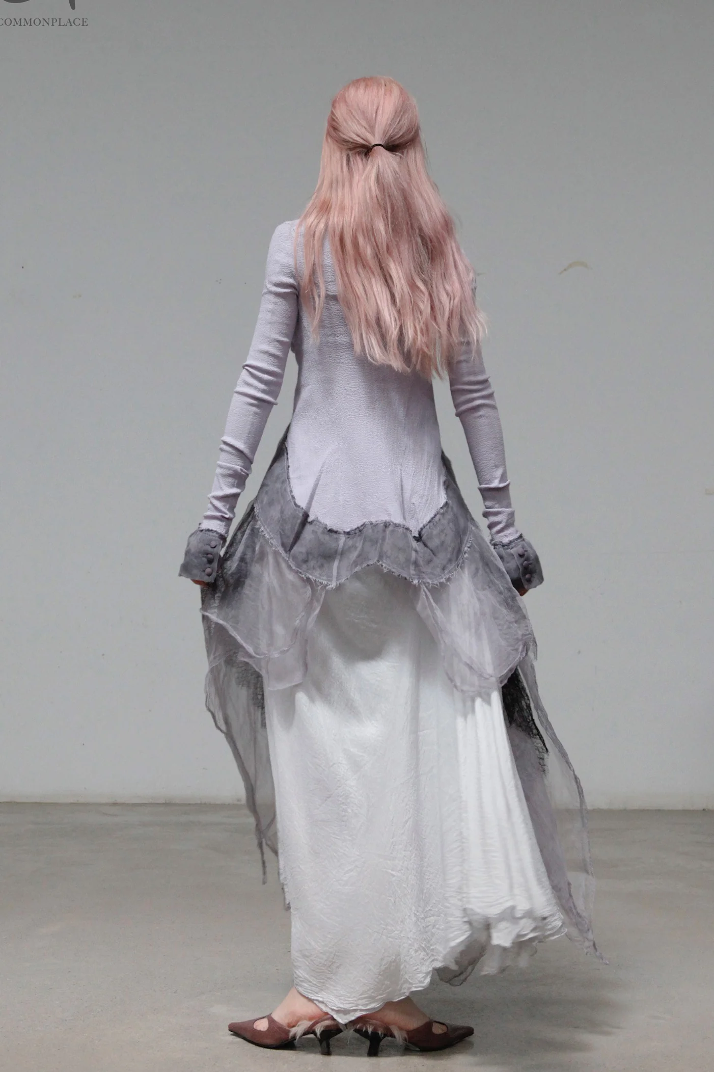 marc le bihan patchwork silk tuxedo skirt 22917 ORCHIDEE PMLB3 - Image 9