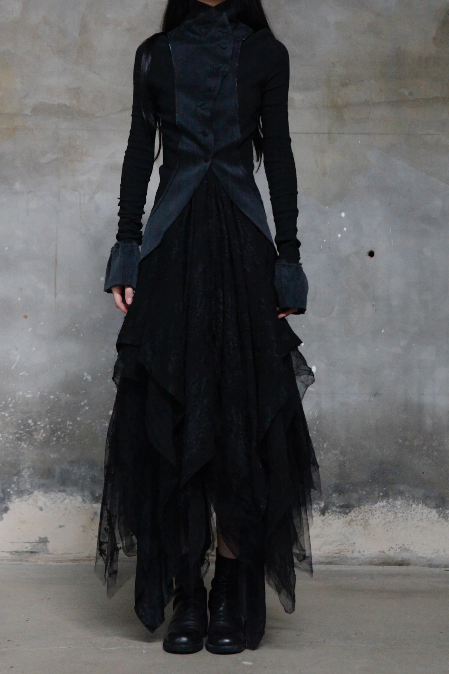 Marc Le Bihan Silky Long Sleeve Jacket Collection Highly Handcrafted France MLB-22914-HEI Black PMLB3 - Image 7