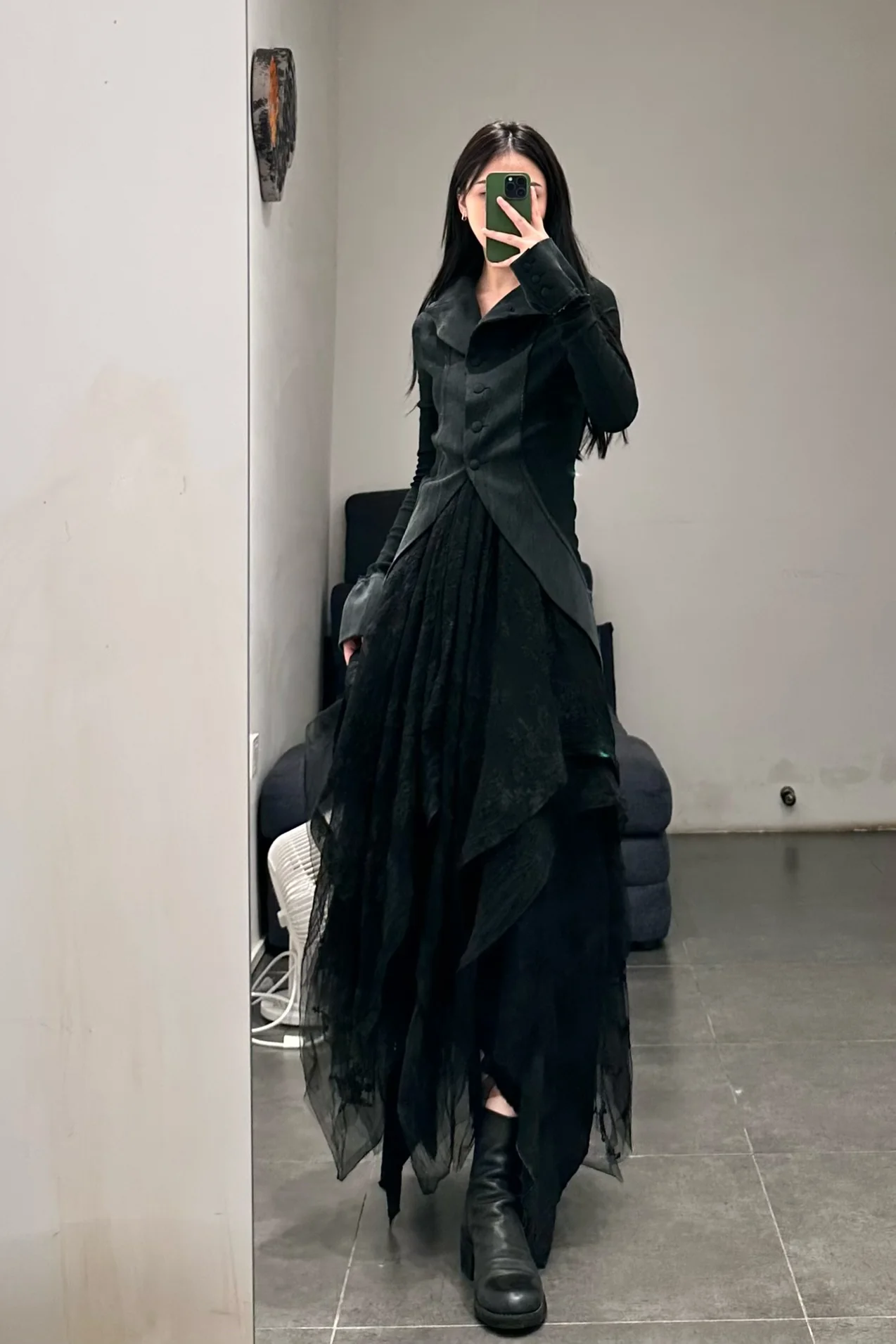 Marc Le Bihan Silky Long Sleeve Jacket Collection Highly Handcrafted France MLB-22914-HEI Black PMLB3 - Image 8