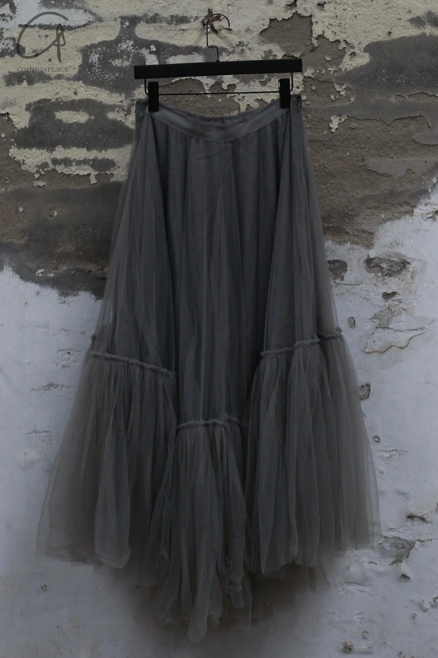 Marc Le Bihan patchwork layered skirt France Handmade MLB-2583-DUSTY GREY - Image 4