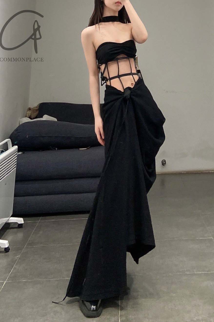Marc Le Bihan Pleated Wool Skirt French Handmade MLB-2502-HEI Black - Image 11