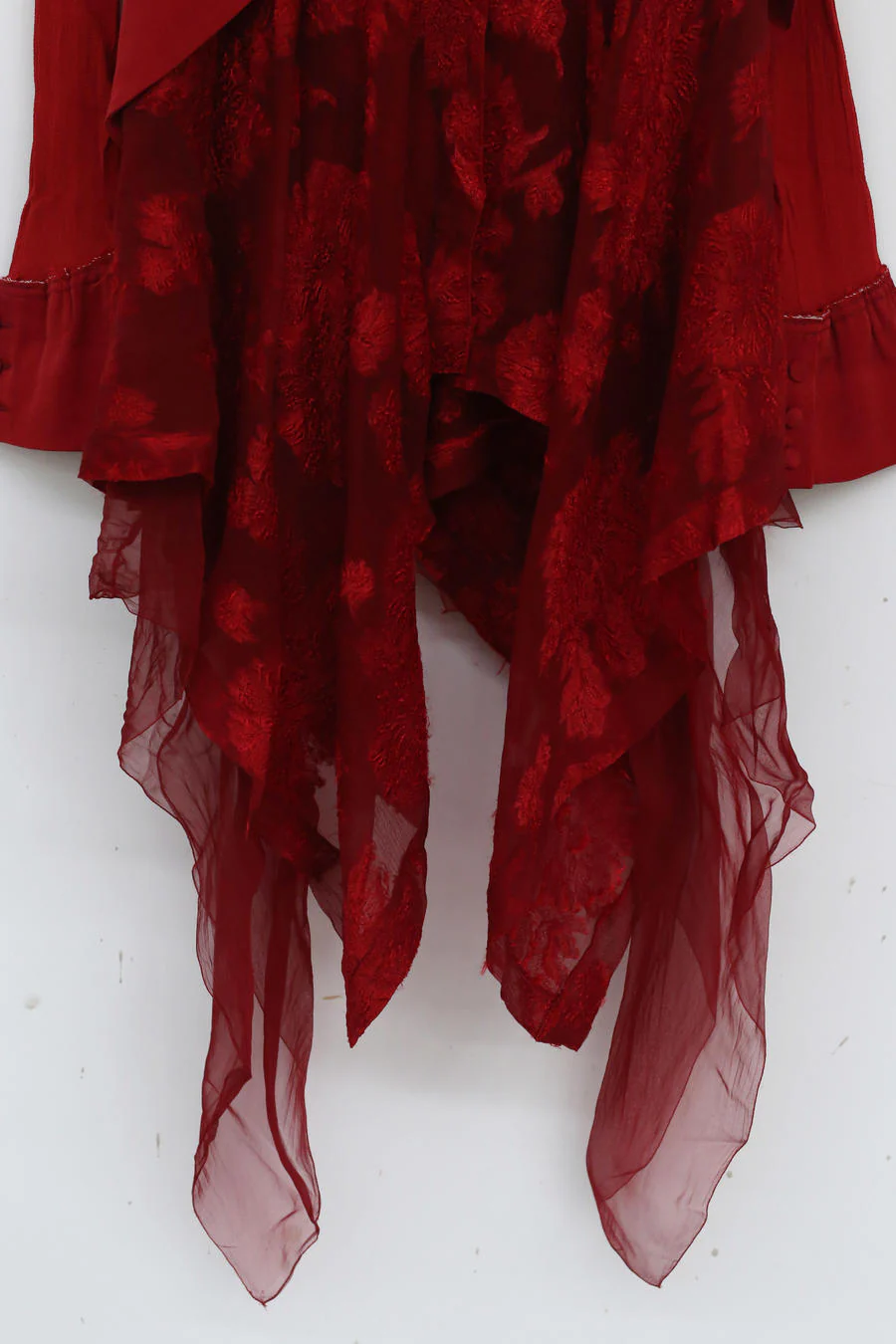 Marc Le Bihan Silky Long Sleeve Jacket Collection Highly Handcrafted France MLB-22914-HONG Red PMLB3 - Image 5