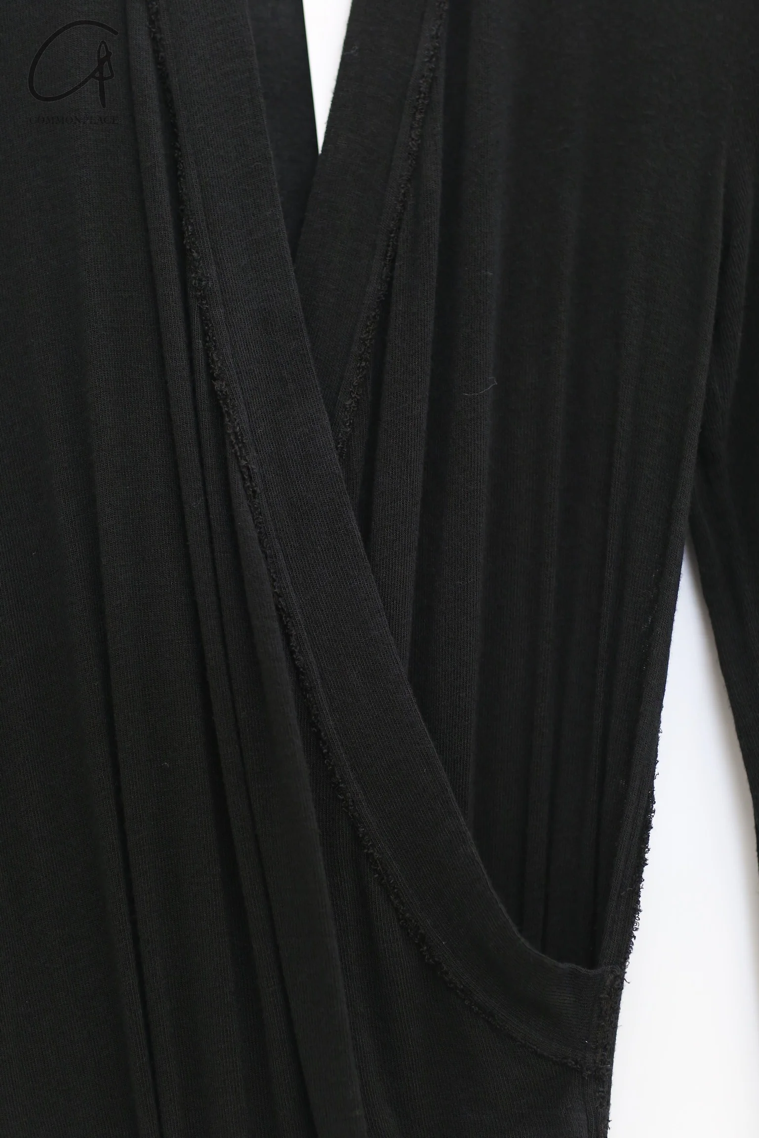 Marc Le Bihan Asymmetric Slit T-shirt Dress MLB-2870-HEI Black - Image 2