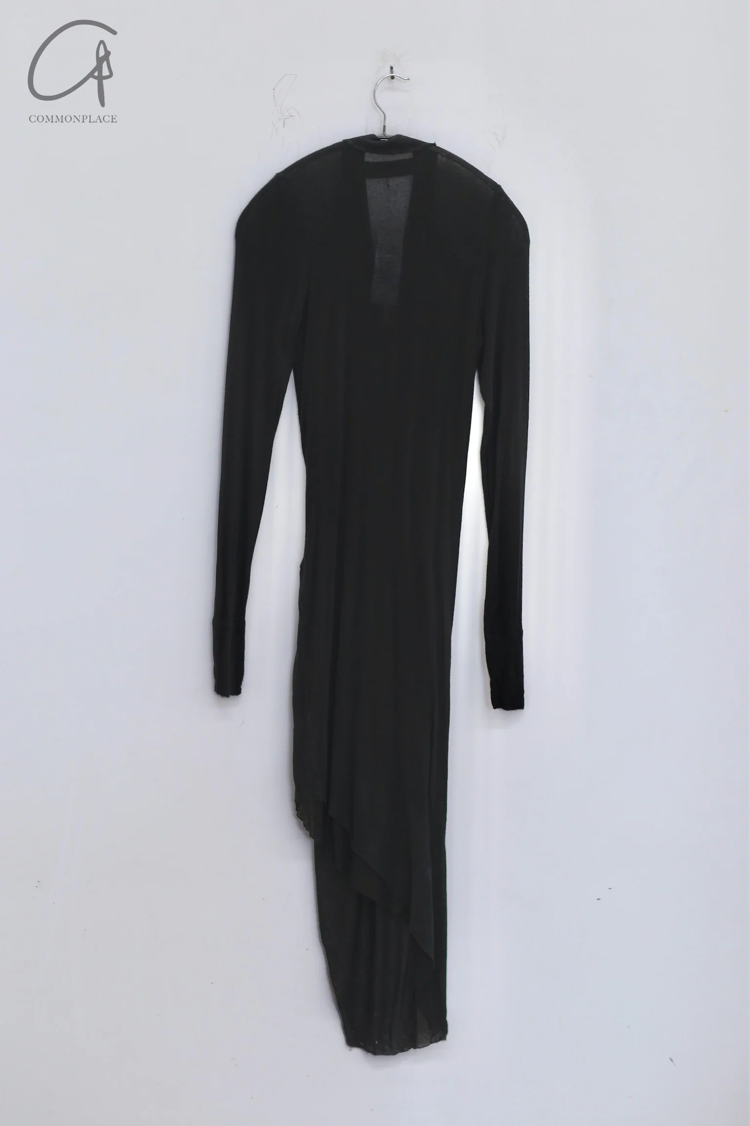 Marc Le Bihan Asymmetric Slit T-shirt Dress MLB-2870-HEI Black - Image 4