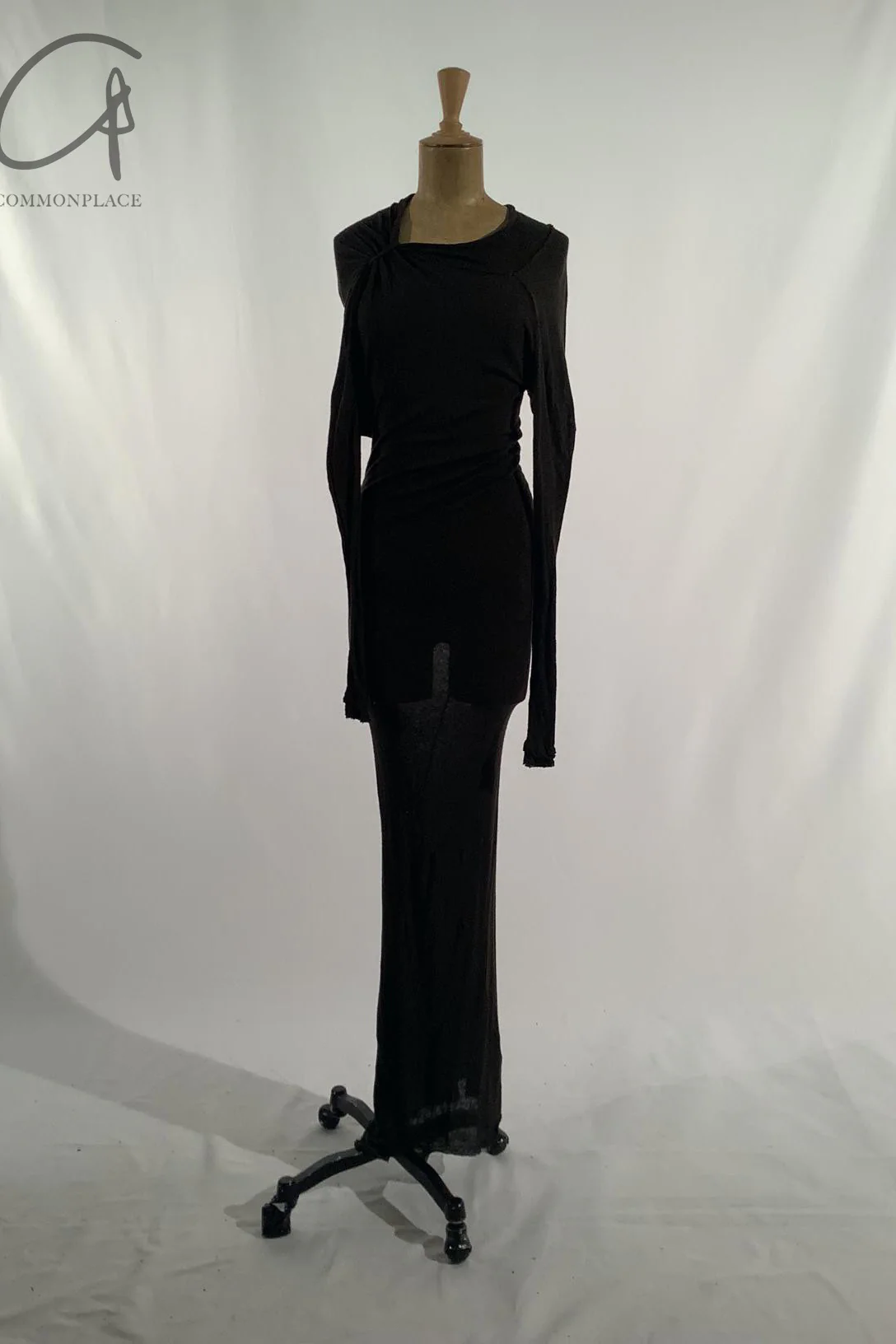 Marc Le Bihan Long-Sleeve Dress with Shoulder Ties, Collection 2864 MLB-2864-HEI, Black - Image 12