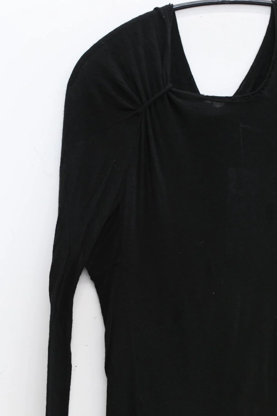 Marc Le Bihan Asymmetric Long Sleeve Top with Tie Shoulders 2861 MLB-2861-HEI Black - Image 2