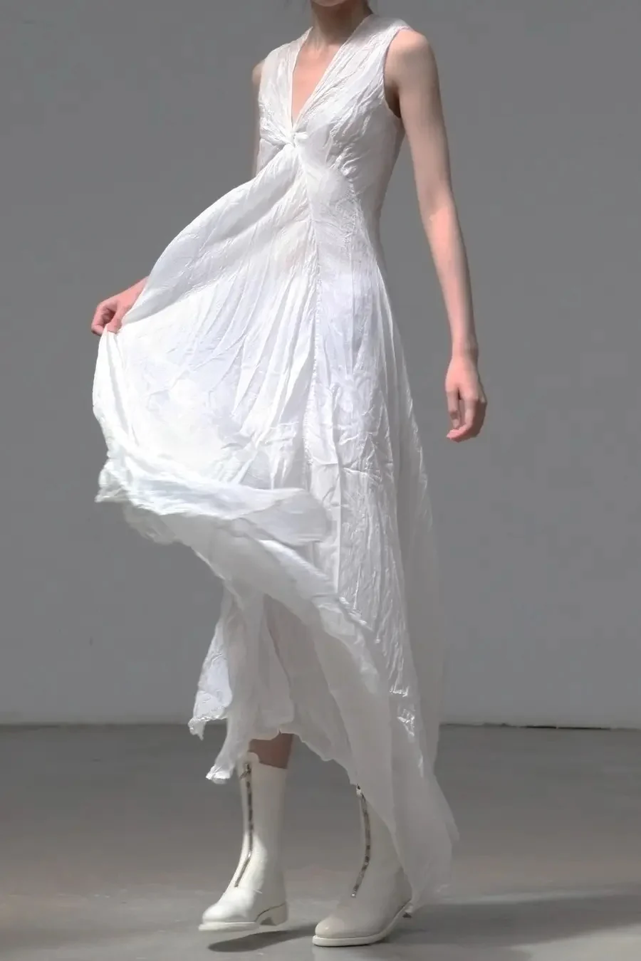 marc le bihan silk dress 2132 white - Image 2