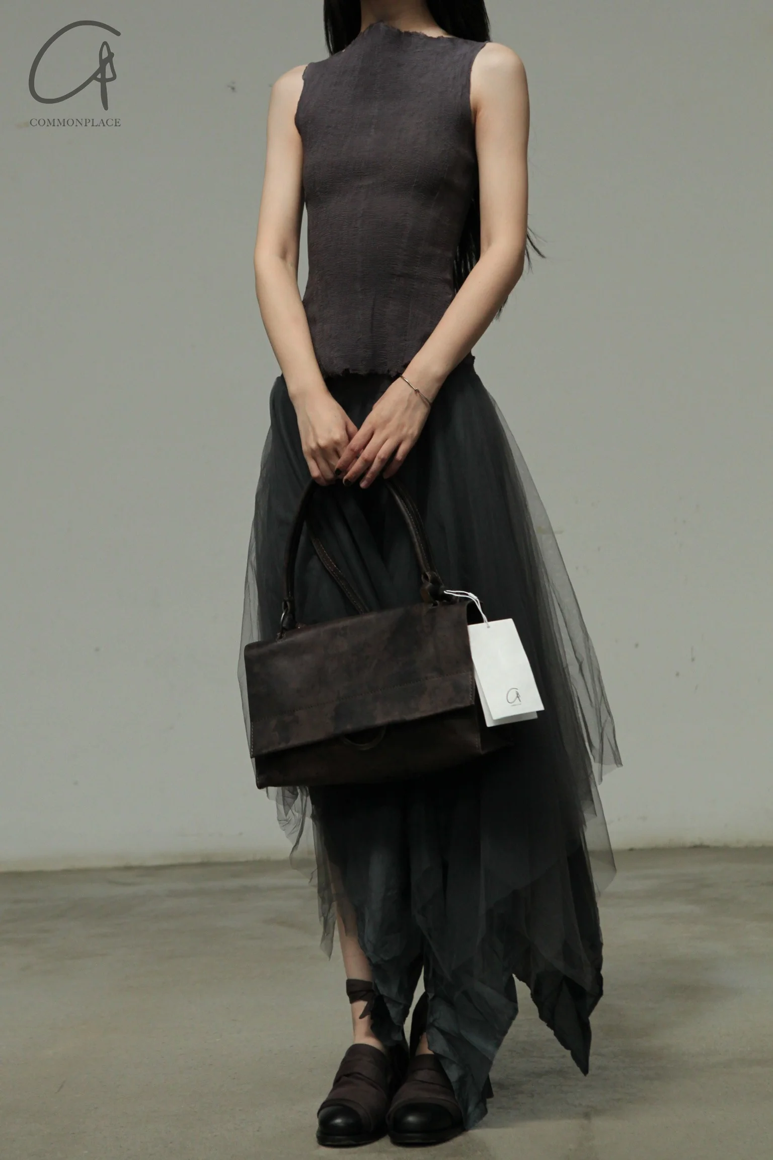 Marc le bihan silk elastic stretch vest 26954 series handmade in France MLB-26954-MOKA 26954 E23 - Image 2