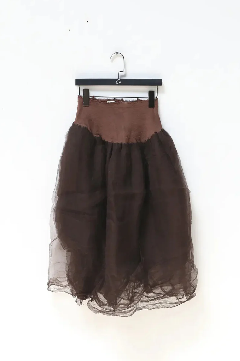 marc le bihan silk skirt 25930 BUFFLE - Image 6
