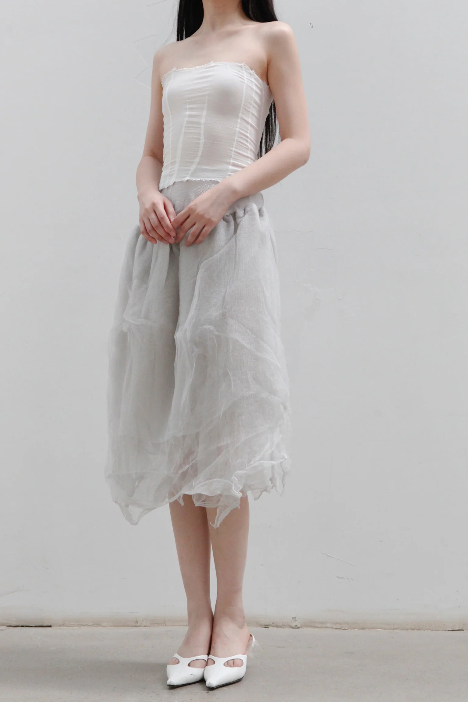 Marc Le Bihan Silk Skirt Six-layer Gauze 25930 Series French Hand-dyed MLB-25930-NUAGE Cloud - Image 2