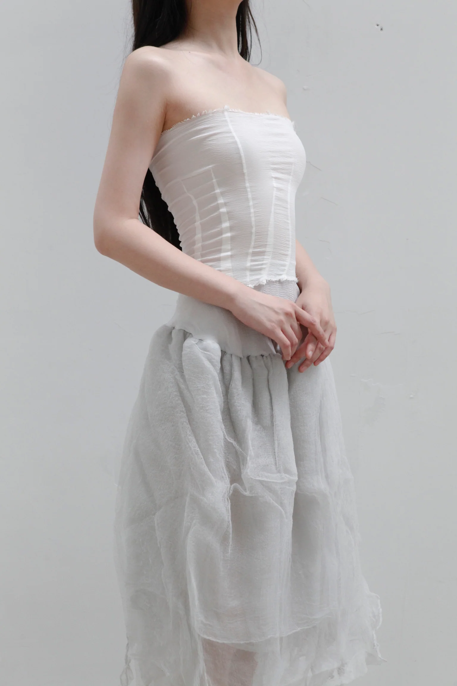 Marc Le Bihan Silk Skirt Six-layer Gauze 25930 Series French Hand-dyed MLB-25930-NUAGE Cloud - Image 4