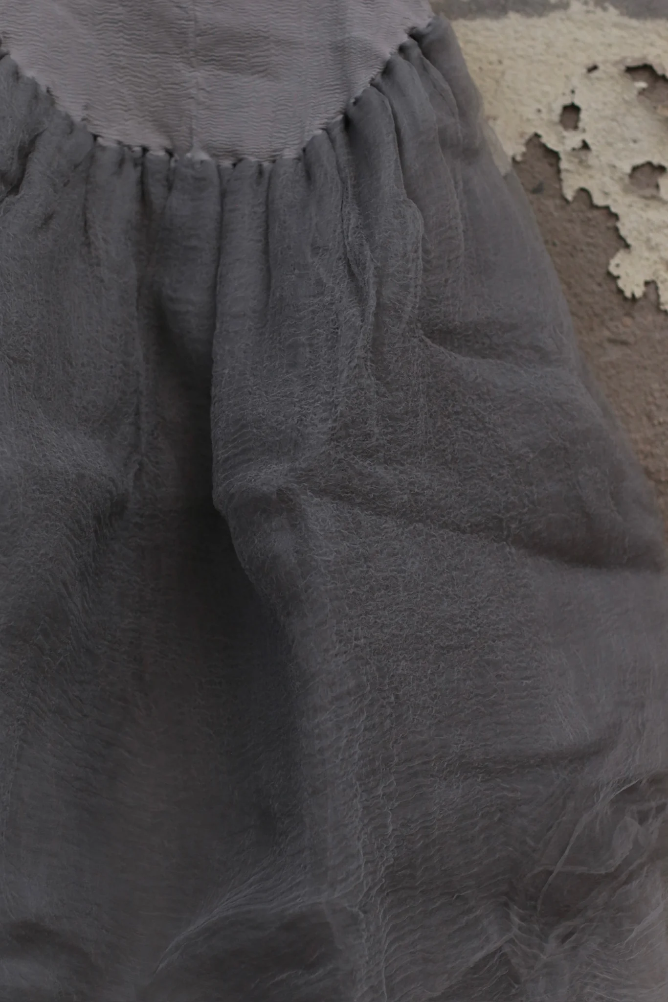 Marc Le Bihan Silk Skirt Six-layer Gauze 25930 Series French Hand-dyed MLB-25930-PERLE GREY - Image 2