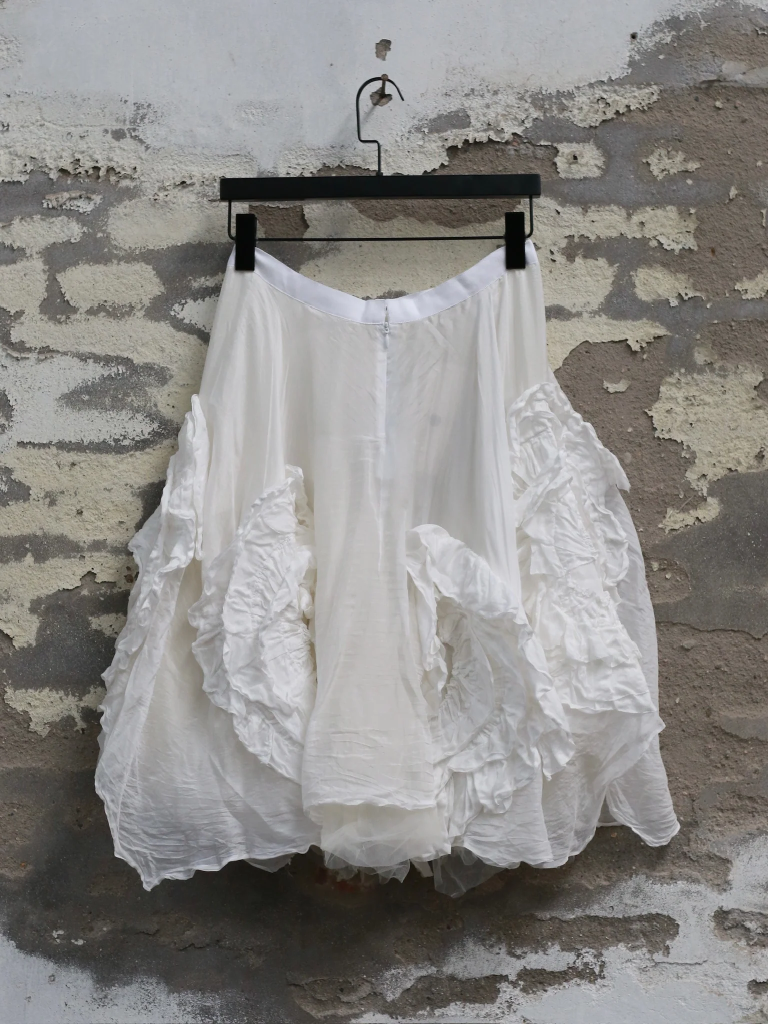 Marc Le Bihan Silk Tulle Floral Midi Skirt Series, France, MLB--2596-E21-ECRU - Image 7