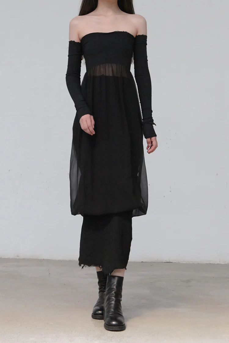 Marc Le Bihan Stretch Pleated Stretch Bandeau Dress or Skirt Collection MLB-25901-HEI Black Short Skirt 25900 25901 - Image 5