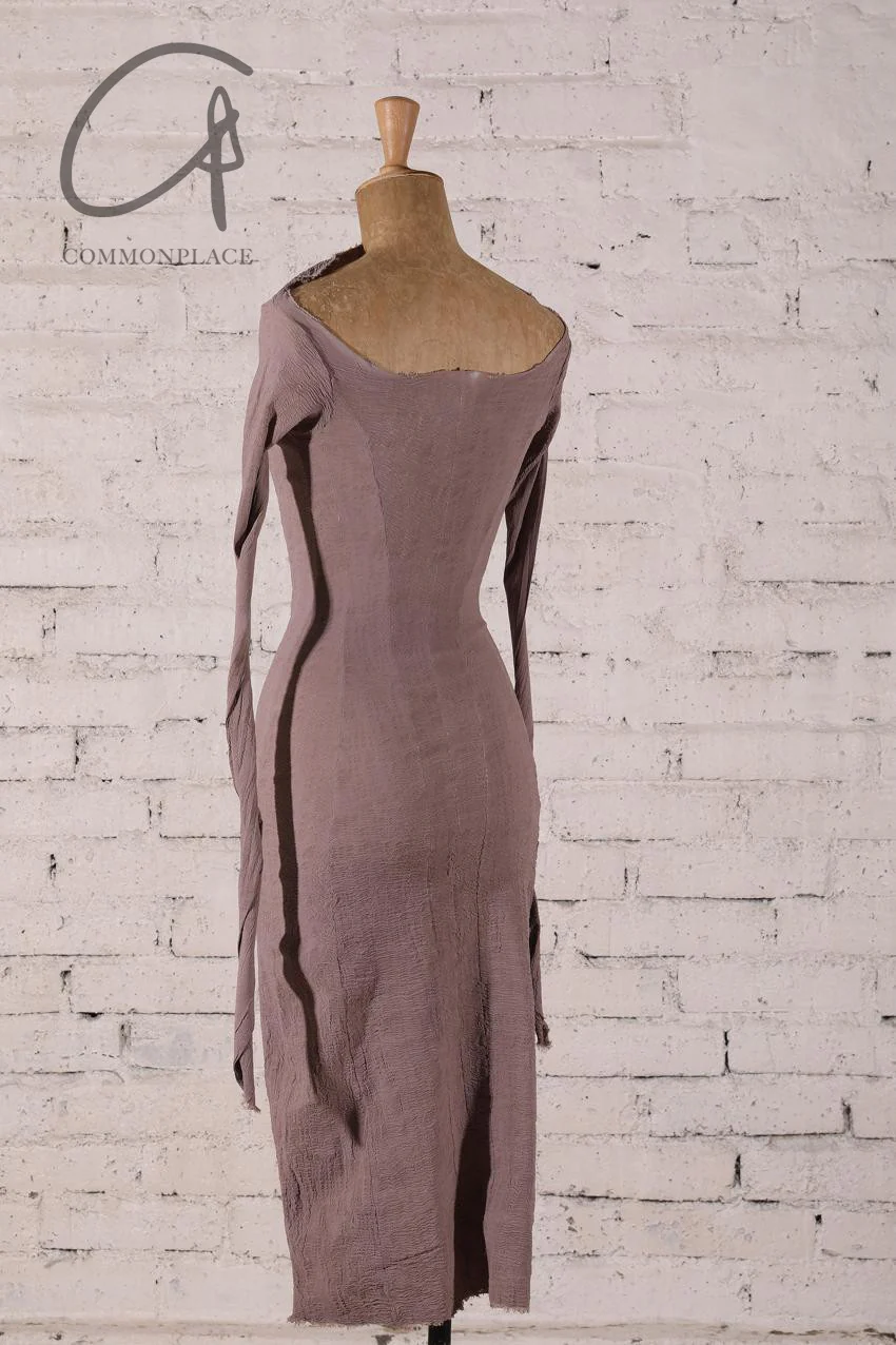 marc le bihan slim fit stretch dress 21966 E23 ROSE ANCIEN - Image 6