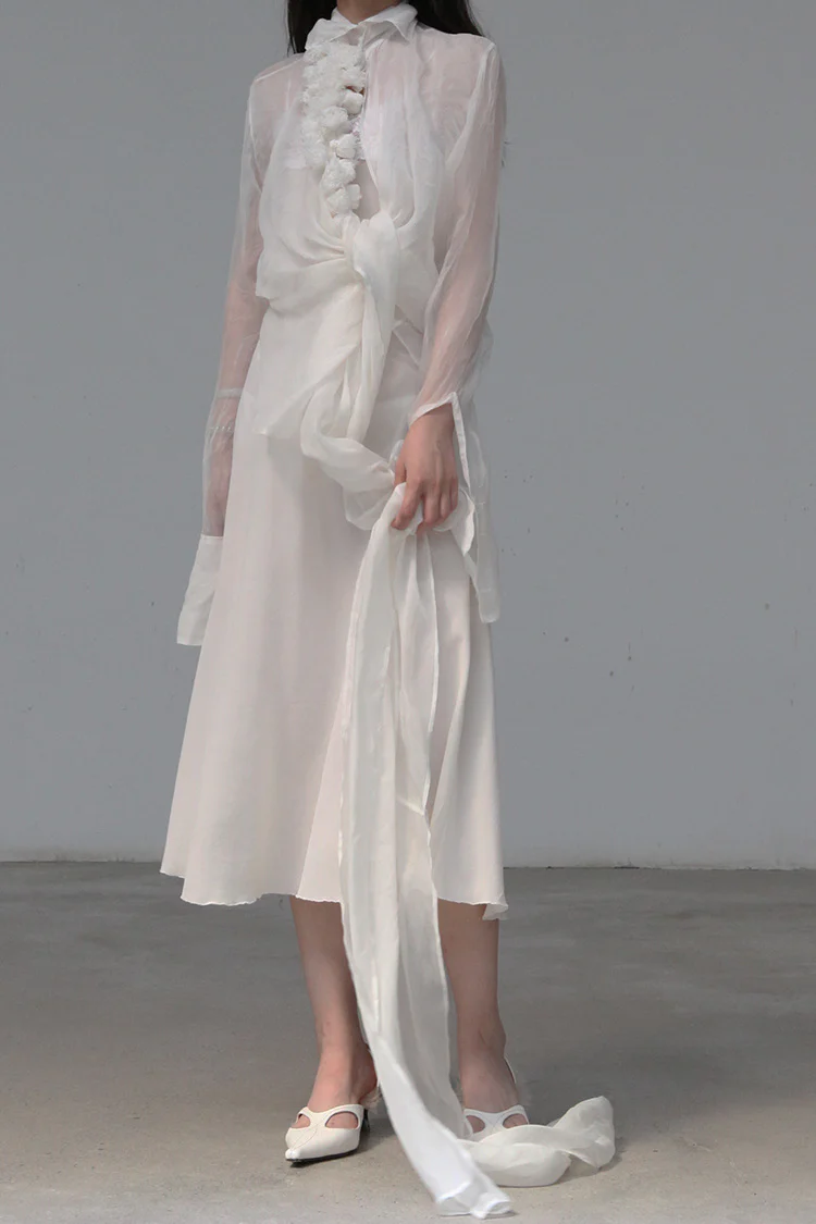 Marc le bihan slip dress 21206-E21 WHITE - Image 10