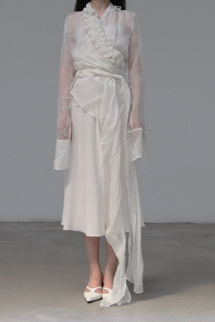 Marc le bihan slip dress 21206-E21 WHITE - Image 8